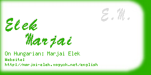 elek marjai business card